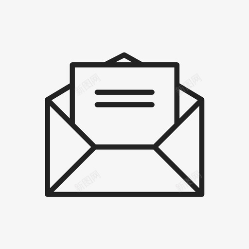 打开的邮件文本邮件图标svg_新图网 https://ixintu.com 信件 办公室 对象 打开的邮件 文本 材料 纸张 邮件