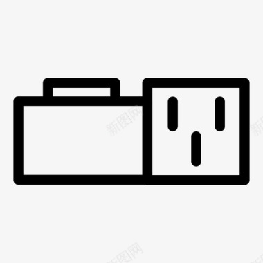 行李箱和插座插头物体和位置图标图标