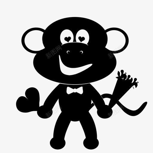 浪漫的猴子图标svg_新图网 https://ixintu.com 浪漫的猴子