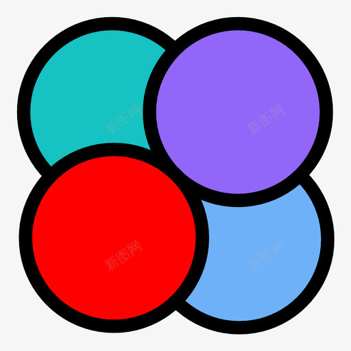 四个圆相交圆圆图标svg_新图网 https://ixintu.com 交叉圆 四个圆 圆 圆设计 环 相交圆