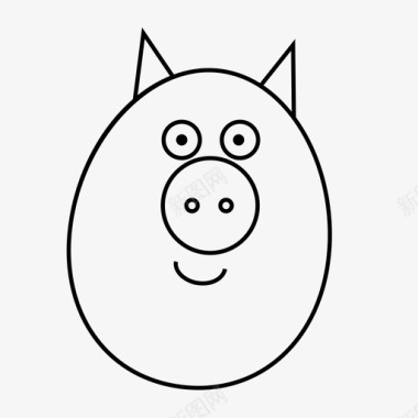 猪农场农场动物图标图标