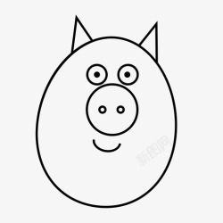 感情动物猪农场农场动物图标高清图片