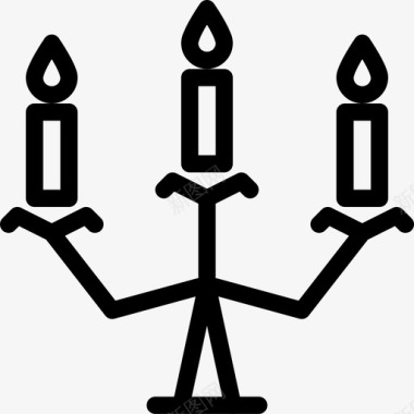 烛台蜡烛餐厅图标图标