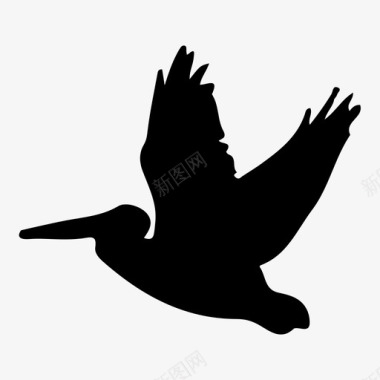 鹈鹕翅膀飞翔图标图标