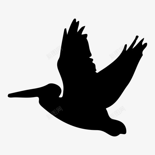 鹈鹕翅膀飞翔图标svg_新图网 https://ixintu.com 动物 喙 海滩 羽毛 翅膀 飞翔 鸟 鹈鹕