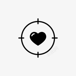 狩猎标志爱的十字准星情人节视线图标高清图片