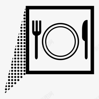 餐厅盘子午餐图标图标