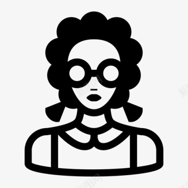 女孩蒸汽朋克圆眼镜图标图标