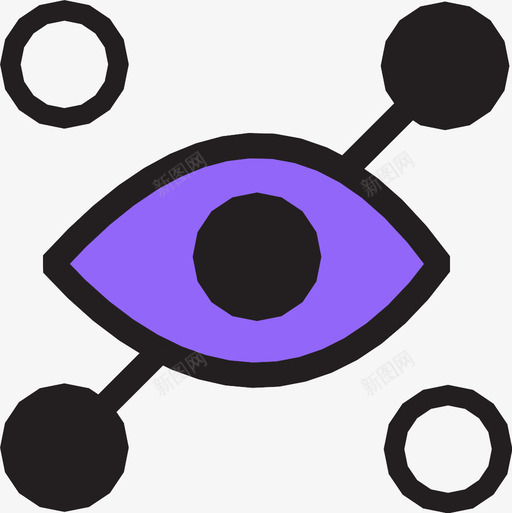 有线条和圆圈的眼睛图标svg_新图网 https://ixintu.com 有线条和圆圈的眼睛