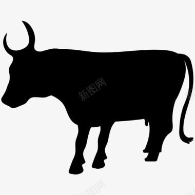 牛动物实心图标图标