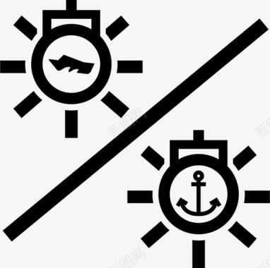 运行或锚定灯船控制图标图标