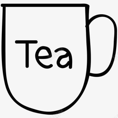 茶杯媒体手绘涂鸦图标图标