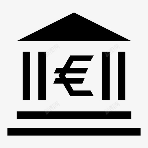 银行贷款人机构图标svg_新图网 https://ixintu.com 商业 建筑 机构 欧元 财政部 贷款人 金融 金融机构 银行