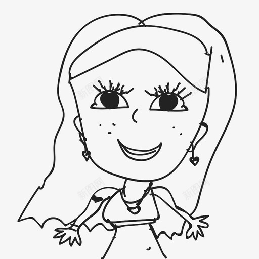 儿童绘画儿童耳环图标svg_新图网 https://ixintu.com 儿童 儿童绘画 大眼睛 女孩 漂亮 睫毛 耳环 脸 长头发