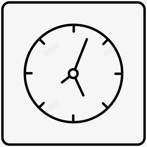 正方形时钟小时秒图标svg_新图网 https://ixintu.com 墙 小时 时间 正方形时钟 秒 线图标四 迷你们