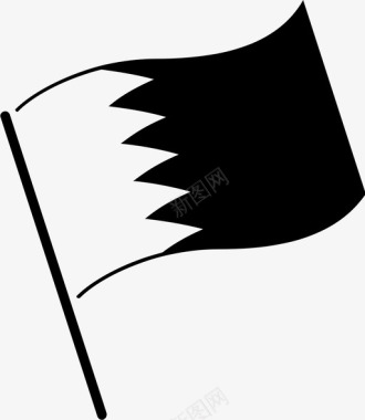 巴林国旗符号代表图标图标