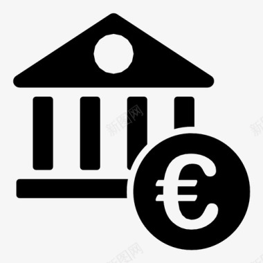 欧元银行货币贷款图标图标