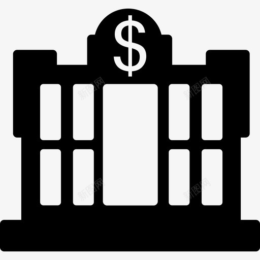 美元中央银行大楼商业金融和贸易图标svg_新图网 https://ixintu.com 商业 美元中央银行大楼 金融和贸易