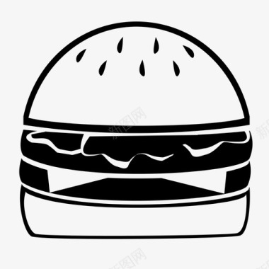汉堡包餐厅菜单食物组图标图标