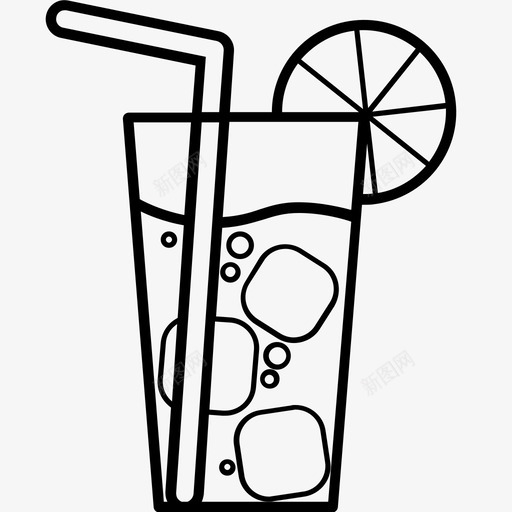 鸡尾酒混合柠檬水图标svg_新图网 https://ixintu.com 夏季 新鲜 杯子 柠檬水 混合 玻璃杯 酒精 饮料 鸡尾酒