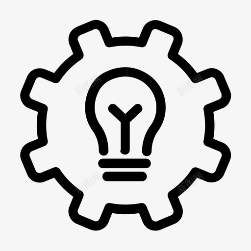偏好思考设置图标svg_新图网 https://ixintu.com 偏好 创新 商业和搜索引擎优化概述 思考 想法 灯泡 设置 选项 齿轮