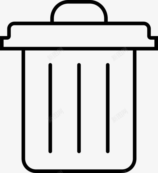 垃圾桶清理删除图标svg_新图网 https://ixintu.com 丢弃 删除 图标线与中等边缘圆角 垃圾桶 废料 清理 移除 销毁