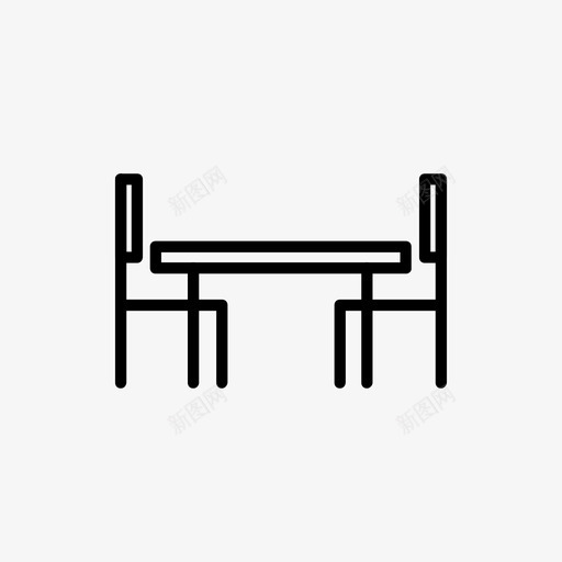 餐桌家用两把椅子图标svg_新图网 https://ixintu.com 两把椅子 家用 餐桌