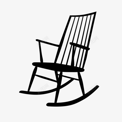 摇椅家具旧椅子图标svg_新图网 https://ixintu.com 家具 摇椅 旧椅子