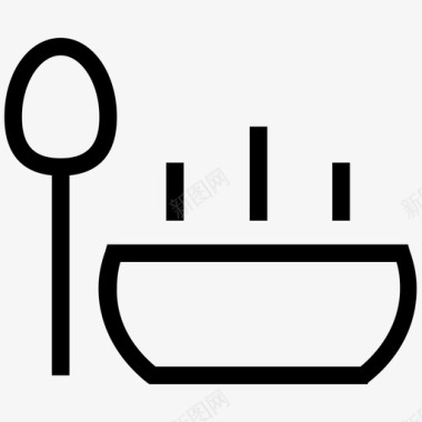 碗碗和勺子食物碗图标图标