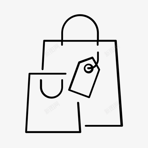 购物袋标签商场图标svg_新图网 https://ixintu.com 价格标签 出售 商场 市场 标签 电子商务 购买 购物袋 钱包