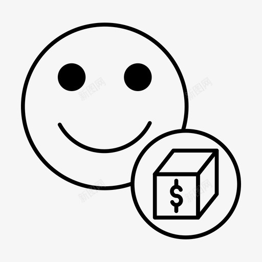 定制产品包装包裹图标svg_新图网 https://ixintu.com 个人 包装 包裹 发货 定制产品 微笑 用户行为 笑脸 自己 购物 钱