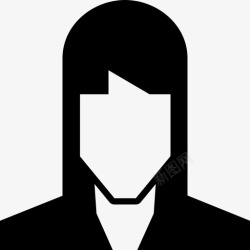 女士刘海女性侧面象形图图标高清图片