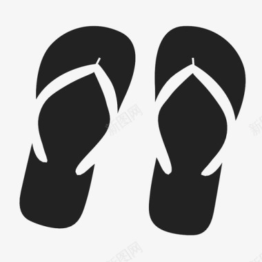 凉鞋沙滩鞋脚图标图标