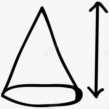 圆锥体科学手绘涂鸦图标图标