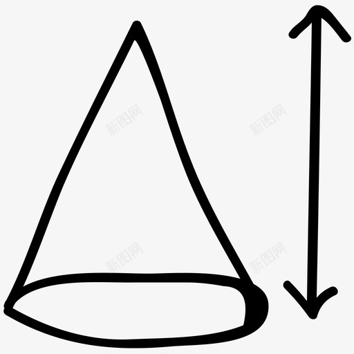 圆锥体科学手绘涂鸦图标svg_新图网 https://ixintu.com 圆锥体 科学手绘涂鸦图标