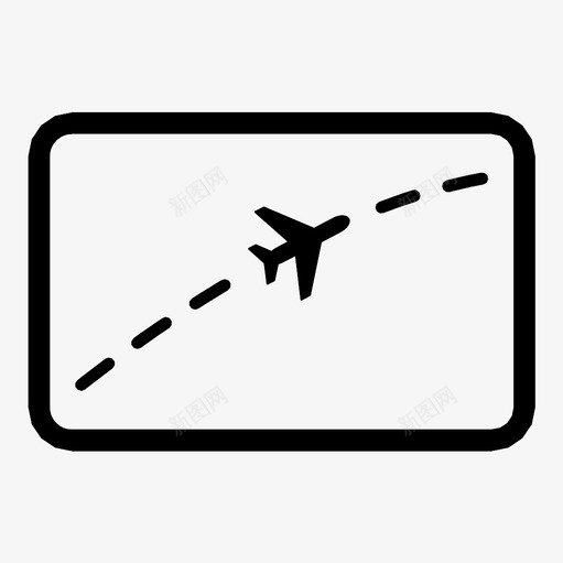 飞行路线地图导航图标svg_新图网 https://ixintu.com 交通 地图 导航 旅游 旅行 路径 道路 飞行路线