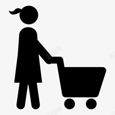 购物妇女超市图标图标