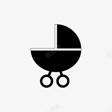 婴儿车婴儿老式图标图标