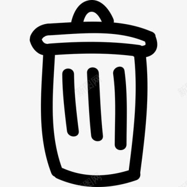 垃圾桶手绘符号界面手绘图标图标