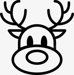 驯鹿鲁道夫驯鹿鹿角圣诞节图标高清图片