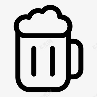 啤酒杯玻璃杯泡沫图标图标