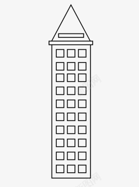 纽约市建筑结构摩天大楼图标图标