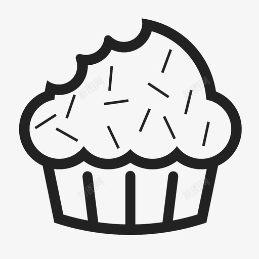 松饼面包房咬过的图标svg_新图网 https://ixintu.com 吃过 咬过的 早餐 松饼 款待 甜食 纸杯蛋糕 面包房 食物