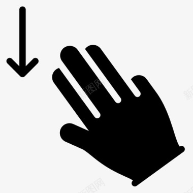 三个手指向下滑动向下滑动公文包图标图标