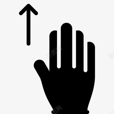四个手指向上滑动触摸向上滑动图标图标