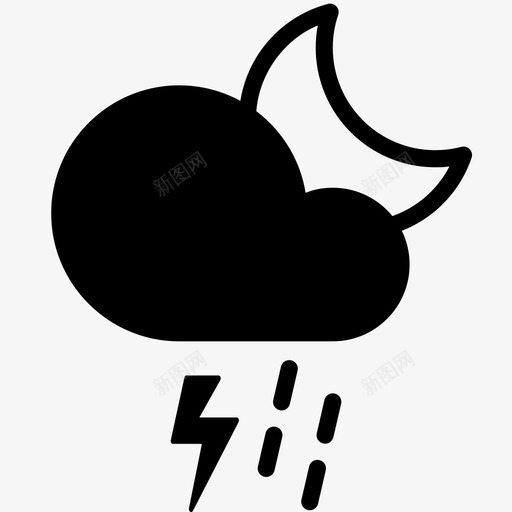 夜间雷雨午夜雷雨傍晚雷暴图标svg_新图网 https://ixintu.com 云 傍晚雷暴 午夜雷雨 夜间闪电 夜间雷雨 夜间风暴 天气 平滑天气 晚雷暴 雨