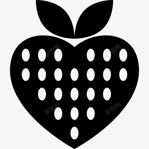 草莓有心脏形状食物心跳图标svg_新图网 https://ixintu.com 心跳 草莓有心脏形状 食物