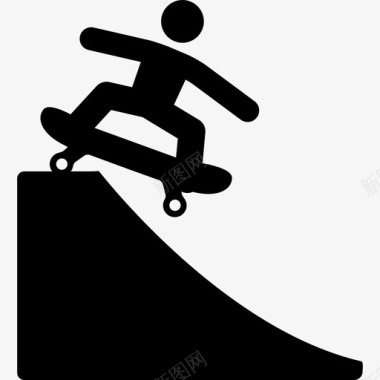 滑板极限运动轮廓运动多种运动图标图标