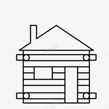 木屋露营家图标图标