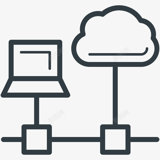 云连接云计算标图标svg_新图网 https://ixintu.com 云计算矢量图标 云连接